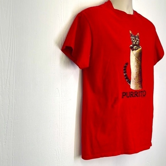 FSD - Cat In A Burrito Called Purrito Graphic Short Sleeve T Shirt Size Medium - Picture 4 of 9